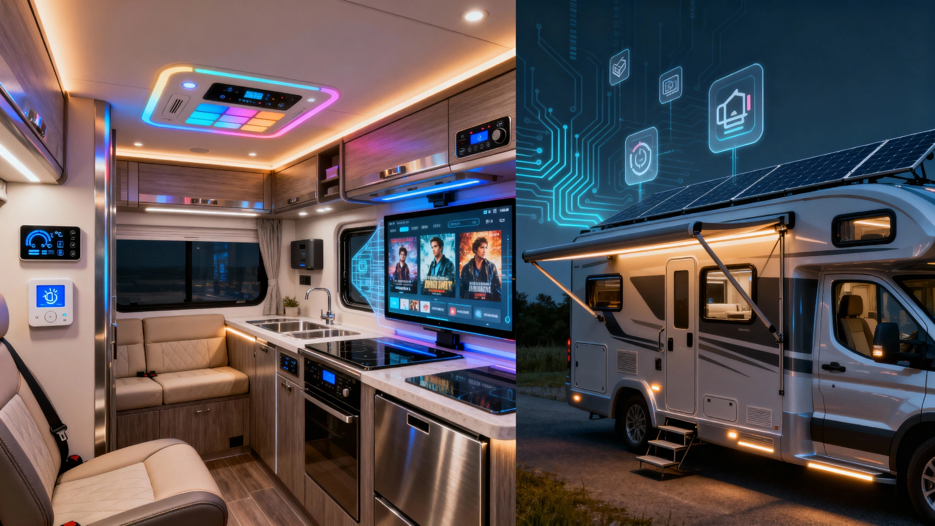 RV solar calculator and smart technology dashboard for power management